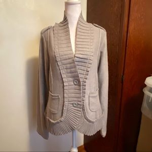 “WHBM” grey cardigan